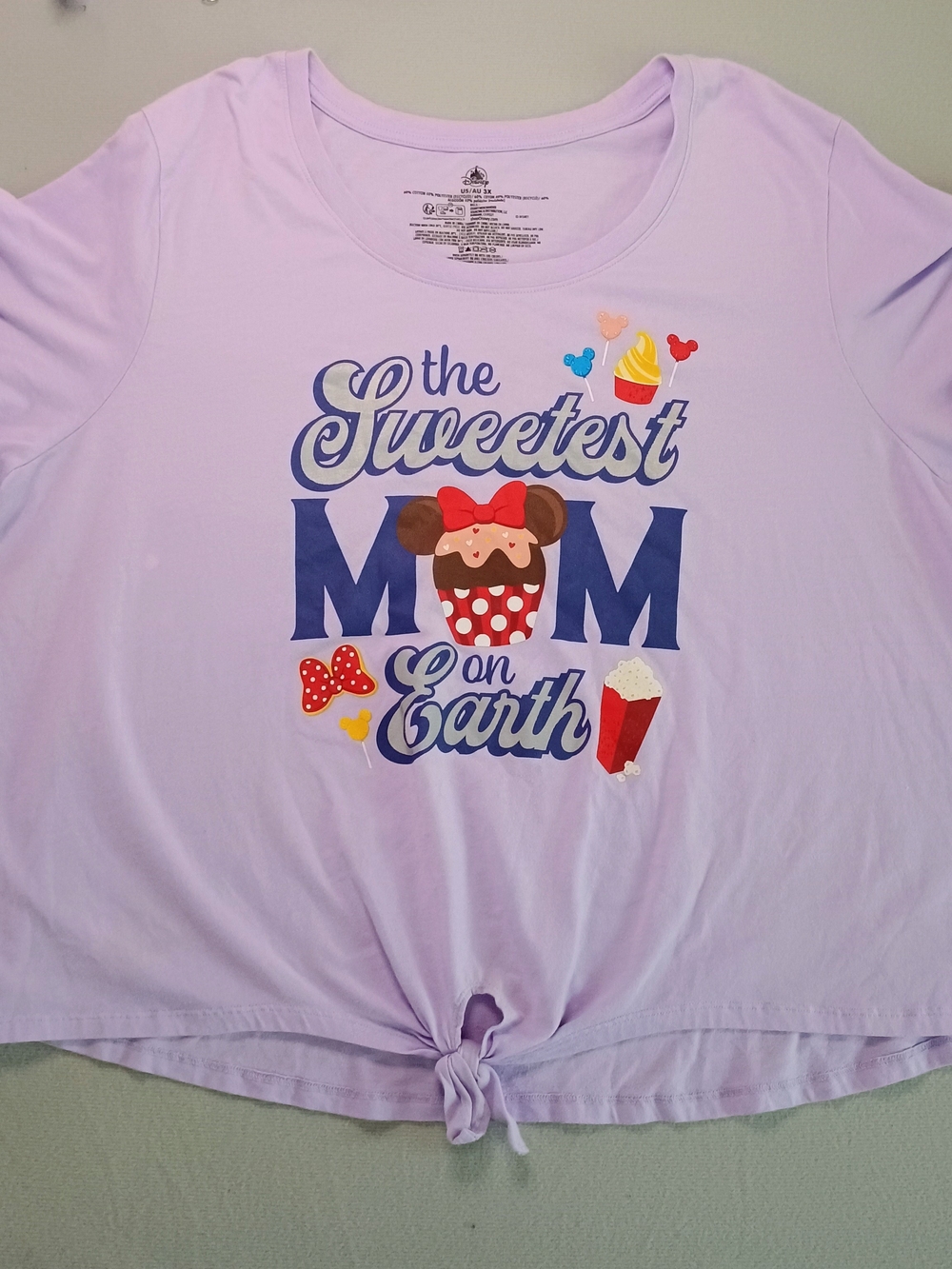 Disney Lilac 'The Sweetest Mom on Earth' Graphic Short Sleeve Top